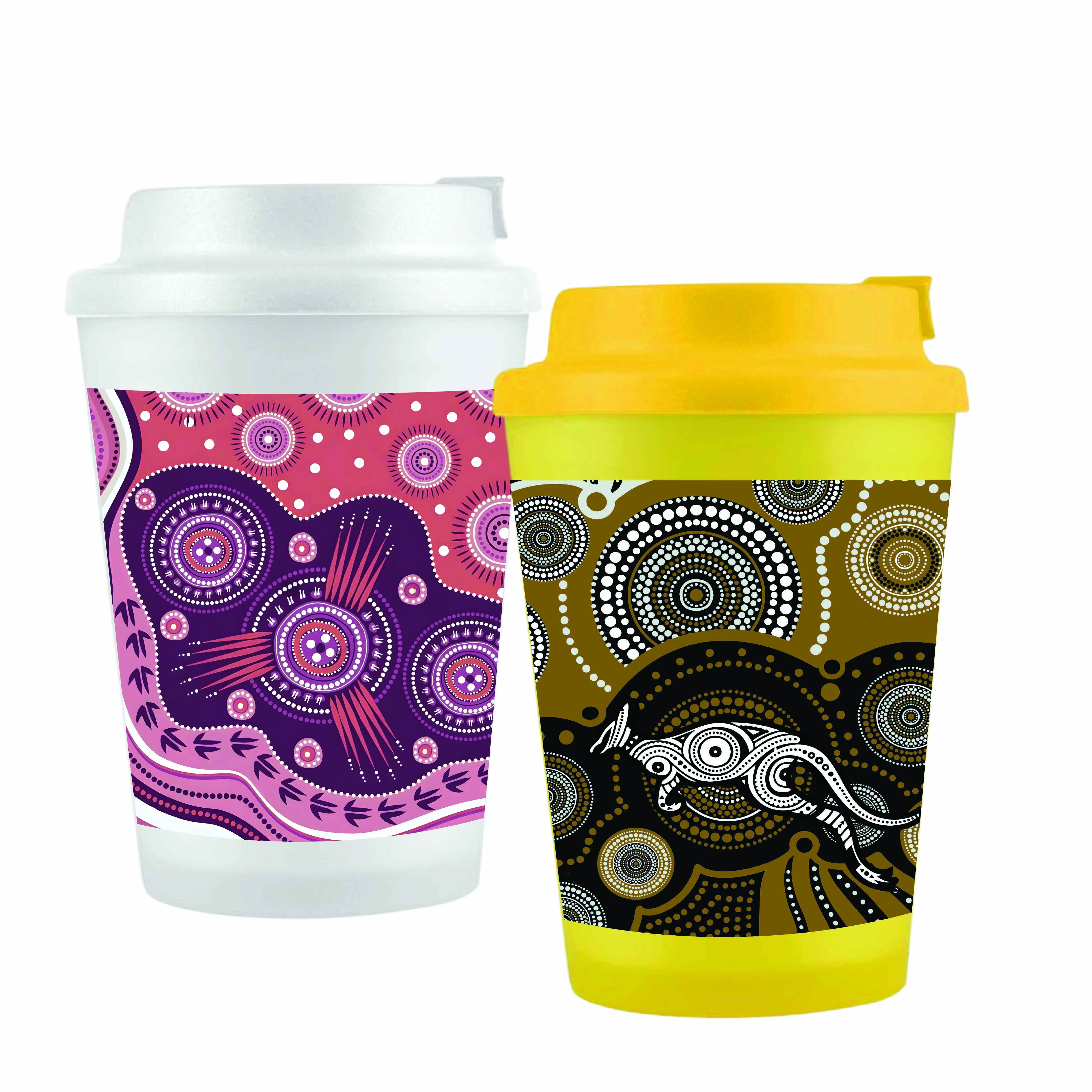 Custom Printed Aroma Coffee Cup Comfort Lid All Printed Plastic Mugs Online In Perth Australia 